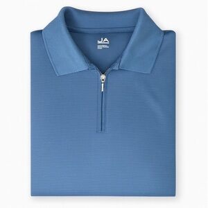 JA John Ashford Men's Size Large Blue Zipper- Neck Golf Polo.  PGA Golf